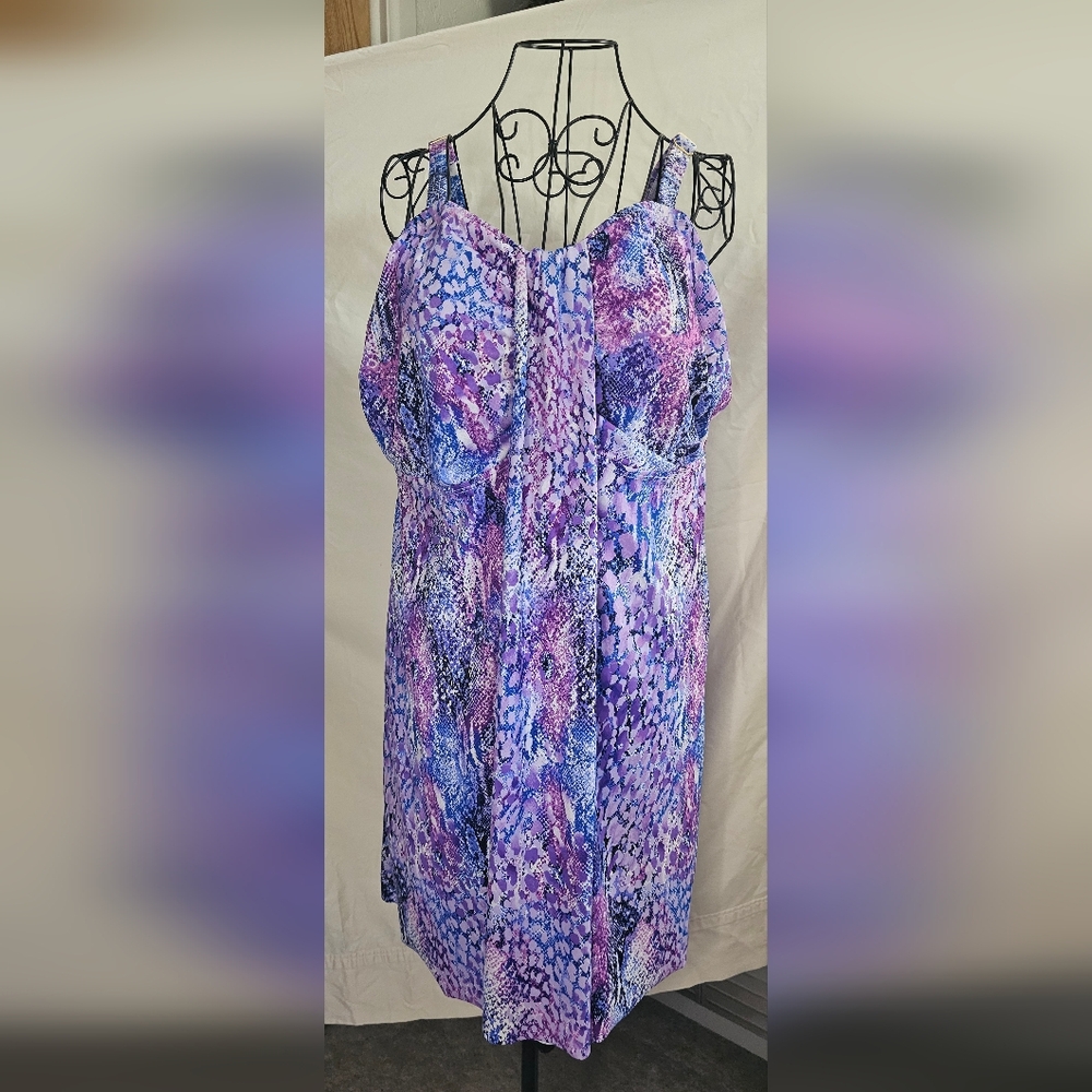 Vibrant Snakeskin Print Swimsuit Set